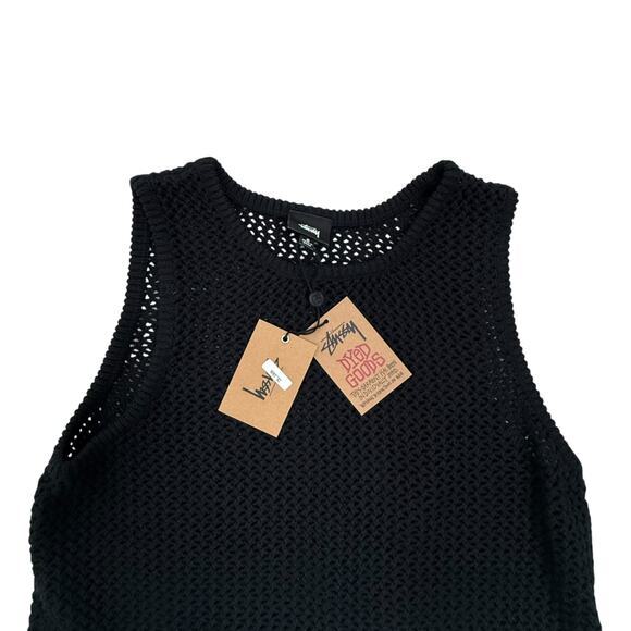 Stussy Mesh Knit Sweater Tank Top O'Dyed Mens Size Small NEW - Picture 6 of 8